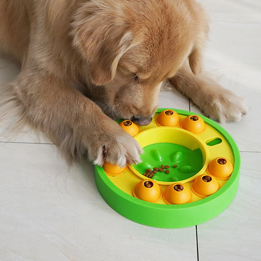 Intelligent dog toy slow-leak feeding training