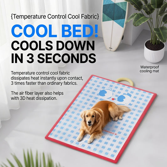 Double-Sided Waterproof Cooling Pet Mat - Foldable Breathable Cool Pad for Cats & Dogs