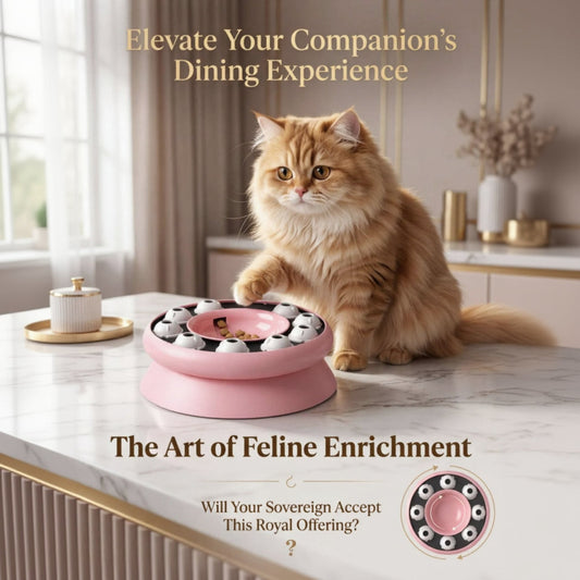 Rotating Puzzle Cat Bowl Toy — Interactive Food Dispenser