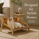 Raised Cooling Woven Cat Chair - Airy Sisal Seat, Natural Wood Frame Pet Furniture