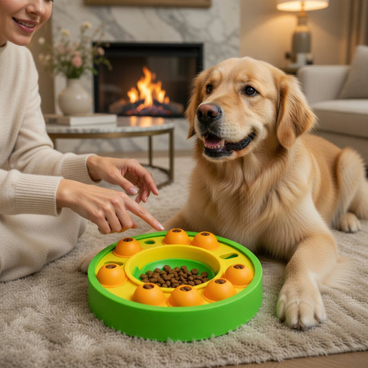 Intelligent dog toy slow-leak feeding training