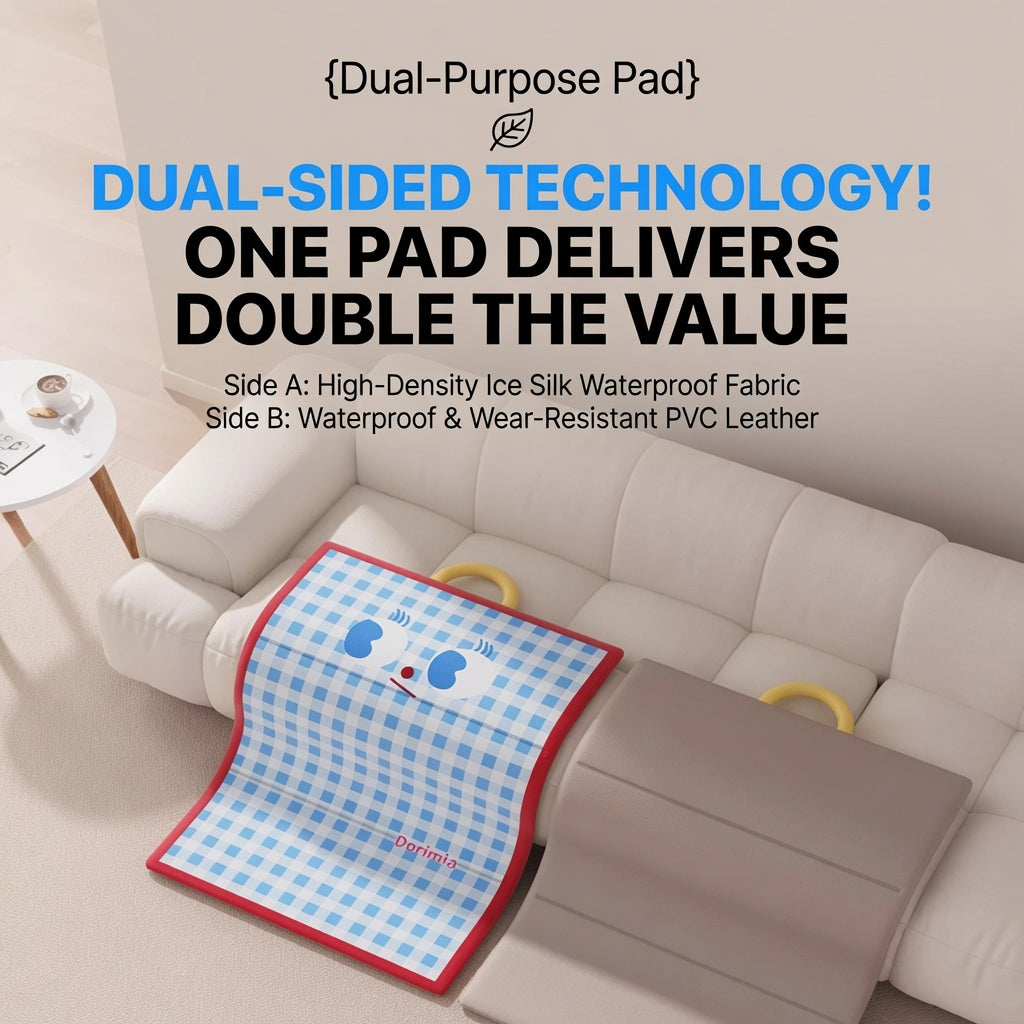 Double-Sided Waterproof Cooling Pet Mat - Foldable Breathable Cool Pad for Cats & Dogs