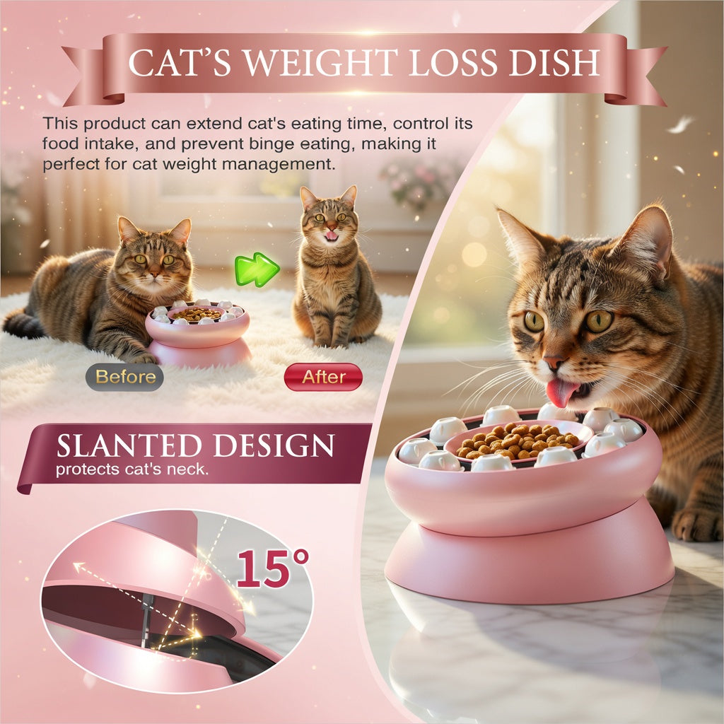 Rotating Puzzle Cat Bowl Toy — Interactive Food Dispenser